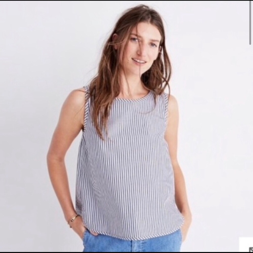Sleeveless Madewell Striped Popover Top
